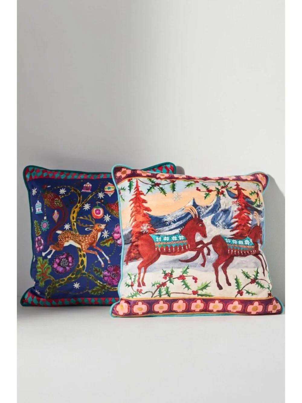 NWT Anthropologie Rapheal Balme Christmas Pillow